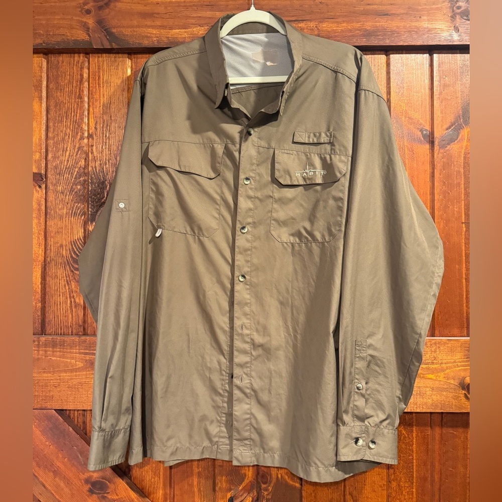 Habit Outdoors Men’s Long Sleeve River Guide Fishing Shirt